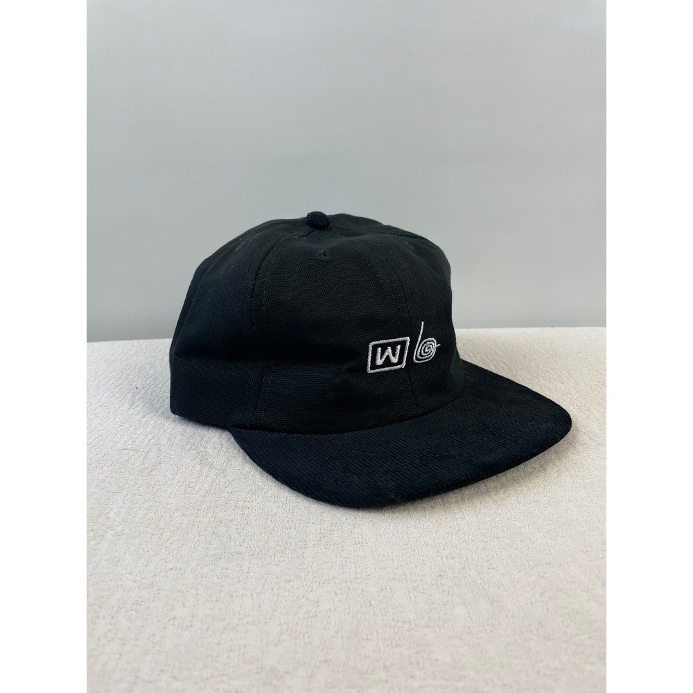 Willbo William Bowen Mens Black Canvas Corduroy Brim Strapback Hat Made in USA‎